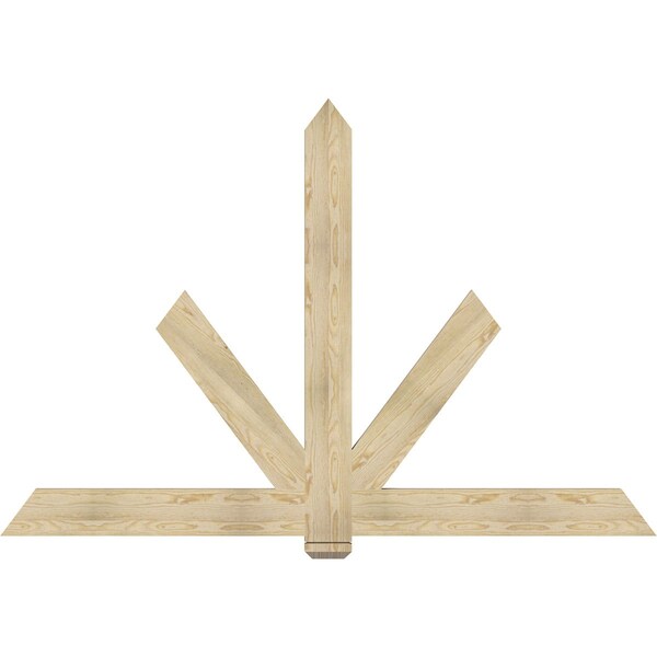 Ekena Millwork Kennewick Rough Sawn Timber Gable Bracket, Douglas Fir, 84"W x 56"H x 2"D x 6"F, 16/12 Pitch GBW084X56X0206KEN00RDF - main